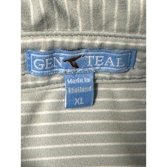 Genteal Performanc Polo Shirt Mens XL Gray White Stripe Short Sleeve Golf - Picture 5 of 12